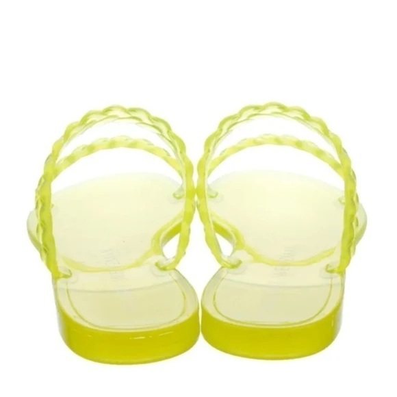 NWOT Stuart Weitzman Neon Electric Lime Braida Sawyer Jelly Sandals Size 9 - Picture 3 of 11